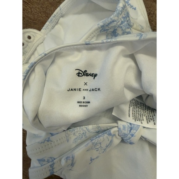 Janie and Jack Disney Alice in Wonderland swimsuit with scalloped eyelet trim 3T - Picture 7 of 8